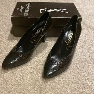 Vintage YSL snake skin pumps